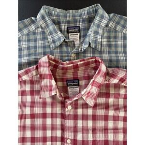 Lot Of 2 Patagonia Go To Shirt Mens XL Plaid Button Up Short Sleeve 52690